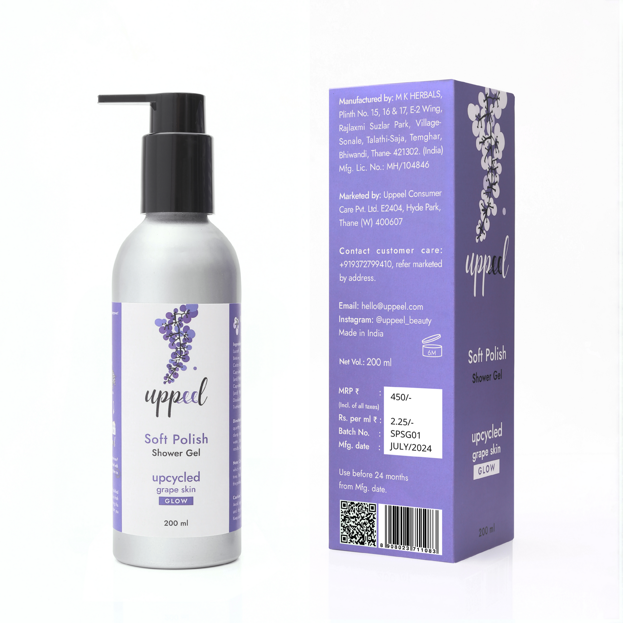 Soft Polish Shower Gel with Upcycled Grape - 200 ml